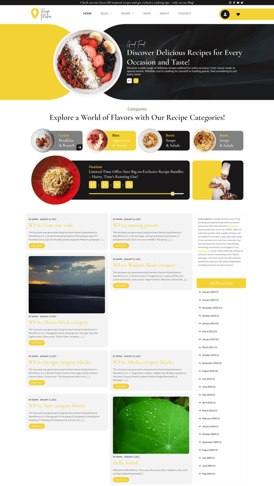 Free Recipe WordPress Theme