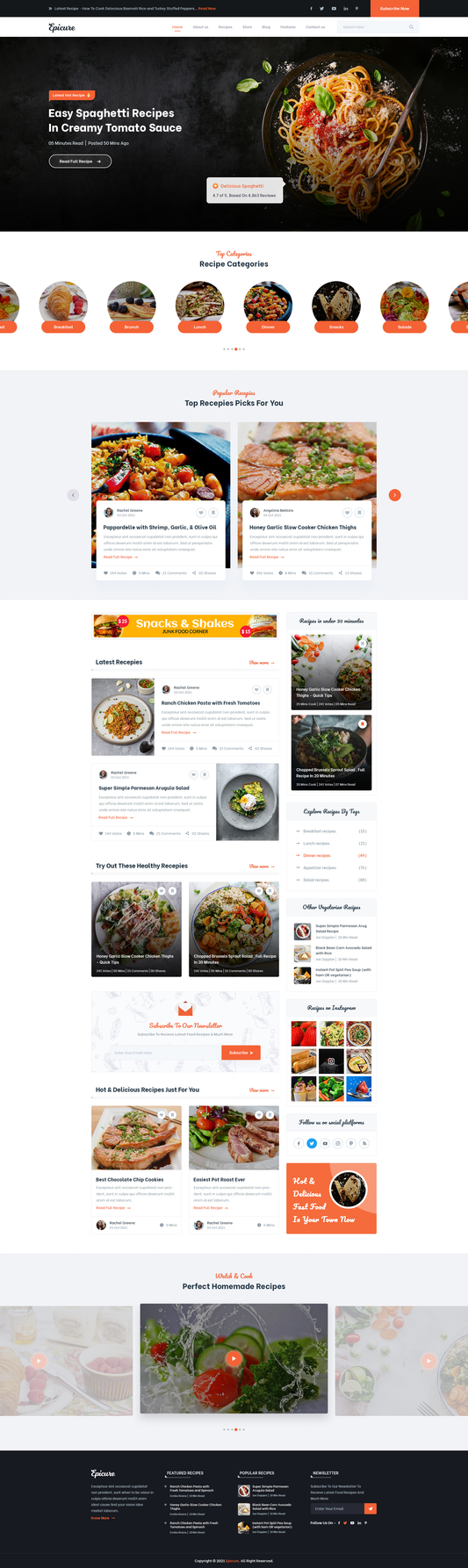Food Recipe WordPress Theme