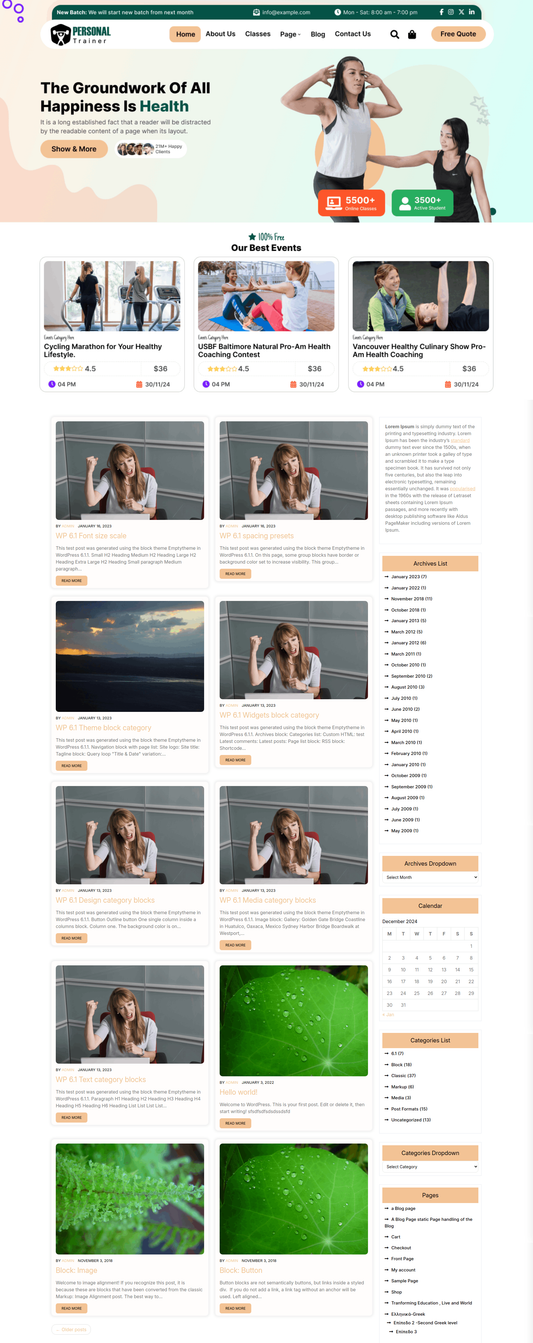 Free Coach WordPress Theme