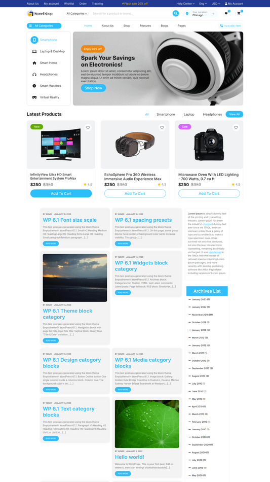 Free Eshop WordPress Theme