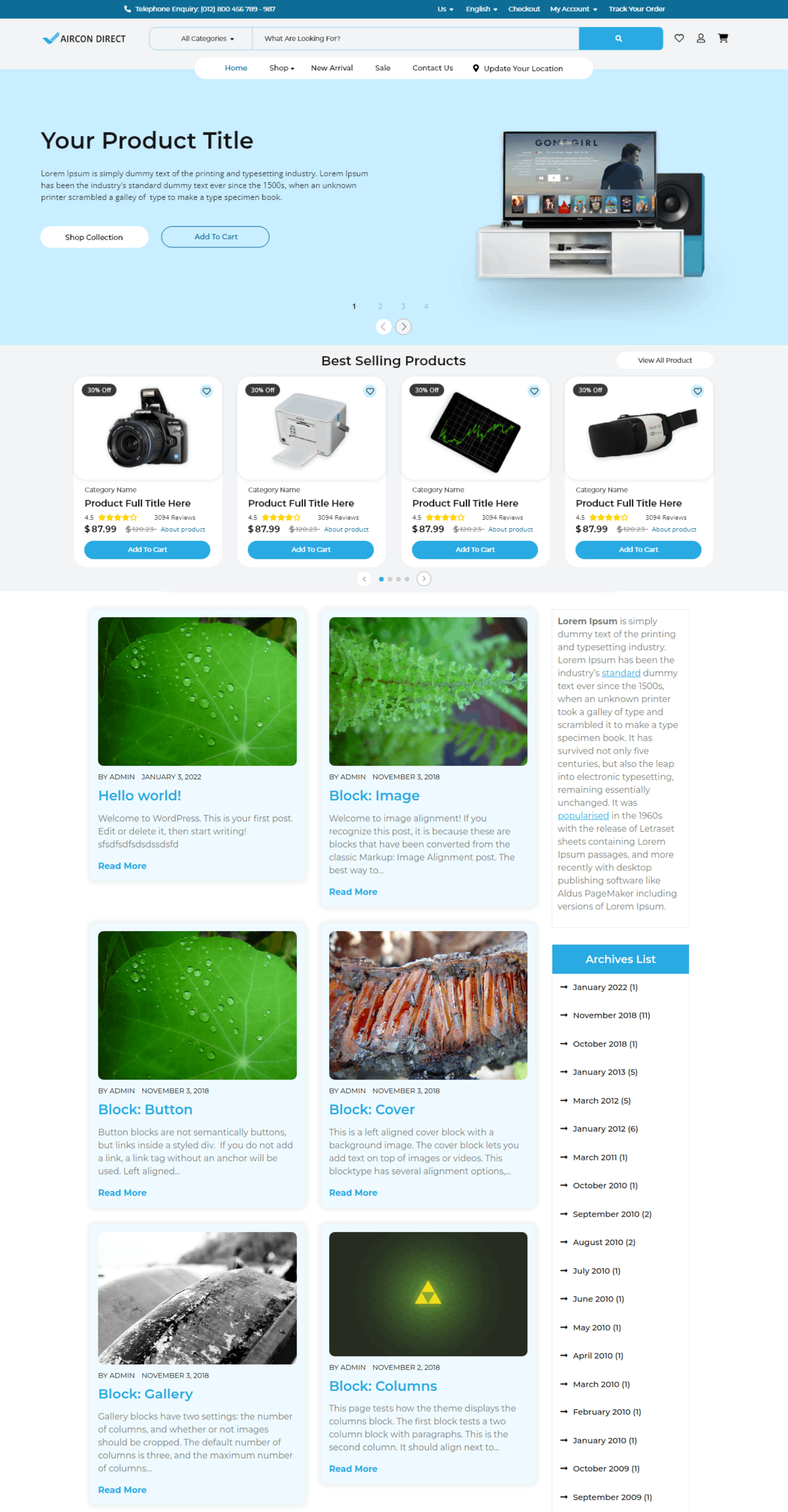 Free WooCommerce WordPress Theme